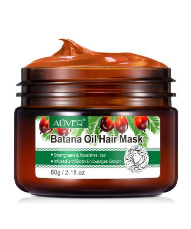 Hair Mask Batana Oil Hair Mask for Color Treated Hair Dry Natural Batana Oil Hair Repair Treatment for Damaged Hair Deep Hair Treatment for Bleached Hair-120ML