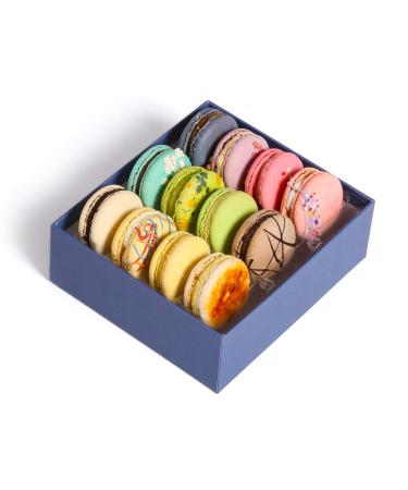 Kayla's Cake Premium French Macarons Cookies Gift Baskets Gourmet Chocolate Box Desserts Birthday Snack Care Packages College Students Mothers Day Thank You Macaroon Mom Women her Men Classic 12 Classic Flavors 12 Count (P - Buy Online on SooperMarket.com