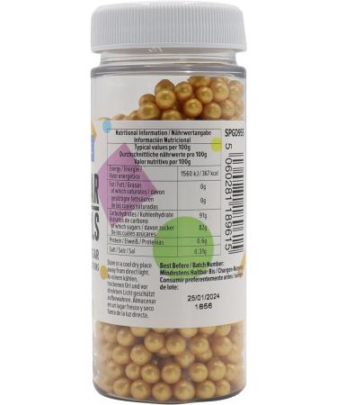 PME Large Sugar Pearls White 90 g & Sugar Pearls Gold 4 mm 60 g 90 g + Sugar Pearls Gold 4 mm 60 g - Buy Online on SooperMarket.com