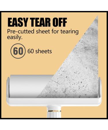 MIELIKKI Extra Sticky Lint Roller for Pet Hair - 60 Sheets Portable Lint Remover for Clothes Furniture & Carpet - Ideal for Dog & Cat Hair - White 16cm - Buy Online on SooperMarket.com