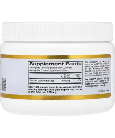 Gold C Powder Vitamin C Compatible With California Gold Nutrition 1 000 mg 8.81 oz + Bonus Pill Organizer Weekly Pill Organizer Mini - Buy Online on SooperMarket.com