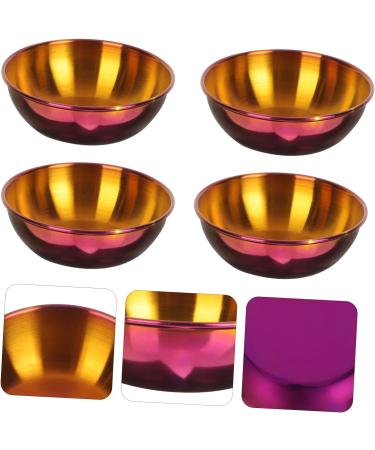 MAGICLULU Japanese Plates 4pcs Sushi Dipping Plate Stainless Steel Purple Dim Sum Dishes Mini re-usable Round Serving Platter 8.2x8.2cm Purple - Buy Online on SooperMarket.com