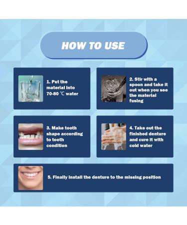 30 ml Tooth Repair Kit | Temporary Tooth Replacement & Moldable Thermal Fitting Beads for Missing Broken Teeth & Dentures - Buy Online on SooperMarket.com