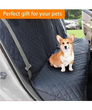 Honest Waterproof Bench Dog Car Seat Cover for Cars, Trucks & SUVs - 57W x 47L Black | Nonslip & Side Flap Pet Seat Cover - Buy Online on SooperMarket.com