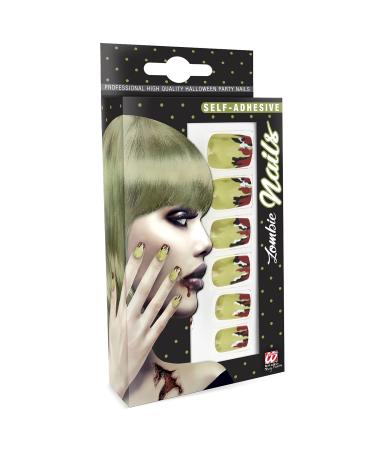 Widmann 05360 - Fingernails Set Zombie 12 pieces self-adhesive accessory carnival theme party Halloween