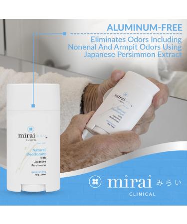 Mirai Clinical - All Natural Deodorant for Women and Men - w/Japanese Persimmon Extract - Full-Body Use - Aluminum Fragrance Paraben Free - Vegan - Helps to Eliminate Nonenal Odor - Unscented - 75g - Buy Online on SooperMarket.com
