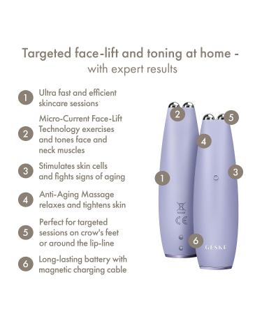 Geske SmartAppGuided Microcurrent Face-Lift Pen | 6-in-1 Anti-Aging Skincare Tool | Purple | Lift & Rejuvenate Skin Without Wrinkles - Buy Online on SooperMarket.com