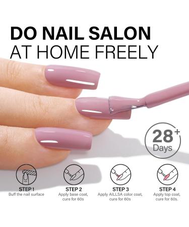 Nude Gel Nail Polish 15 ML - Soak Off UV/LED Salon Quality Varnish in Dusty Rose | AILLSA Cute Color for Home Use - Buy Online on SooperMarket.com