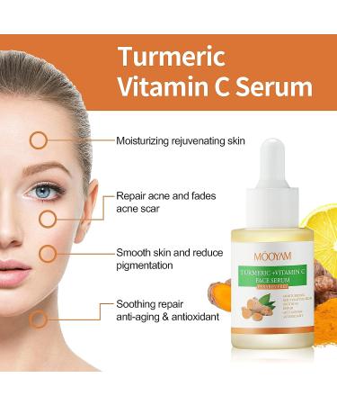 Turmeric Dark Spot Corrector Serum with Vitamin C - 30ml/1oz - Acne & Hyperpigmentation Treatment to Smooth Skin - Buy Online on SooperMarket.com