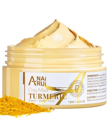 ANAIRUI Clay Face Mask Clay Facial Mask for Radiant Skin 4.23Oz Turmeric