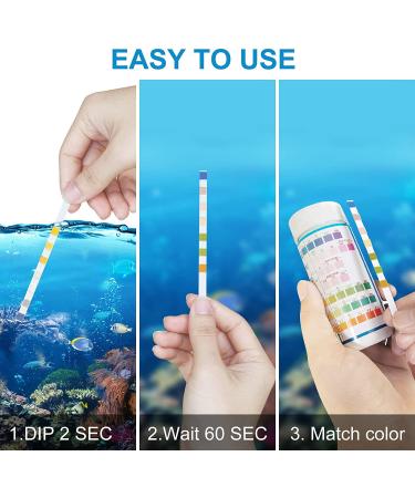 FUNSWTM 7 in 1 Aquarium Test Strips - 100Pcs | Freshwater and Saltwater Fish Tank Test Kit for pH, Nitrite, Nitrate, Chlorine & Hardness Detection - Buy Online on SooperMarket.com