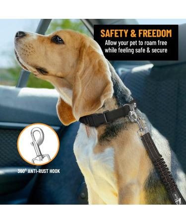 Active Pets Dog Seatbelt - Adjustable Safety Harness for Car - Durable Seat Belt for Large, Medium & Small Dogs - Orange (1 Pack) - Buy Online on SooperMarket.com