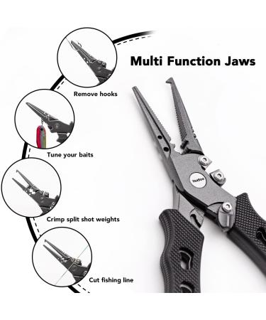 YeaSee Fishing Pliers & Fish Lip Gripper Set | Saltwater Resistant Tools with Rubber Handle, Line Cutter, Hook Remover & Sheath | Ideal Ice Fishing Gear & Gift for Men - Buy Online on SooperMarket.com