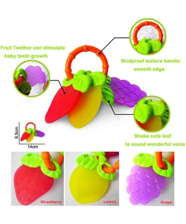 WISHTIME 11PCS Baby Rattles Teethers for Newborn Toys - Hand Development Rattle Toys and Giant Bottle - Gifts for Infants 0-12 Months (Blue) - Buy Online on SooperMarket.com