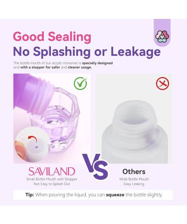 SAVILAND EMA Odorless Monomer Acrylic Liquid - 4 oz Nail Monomer for Acrylic Powder Premium Nail Brush & Gel - Best Acrylic Nail Kit for Manicurists - Buy Online on SooperMarket.com
