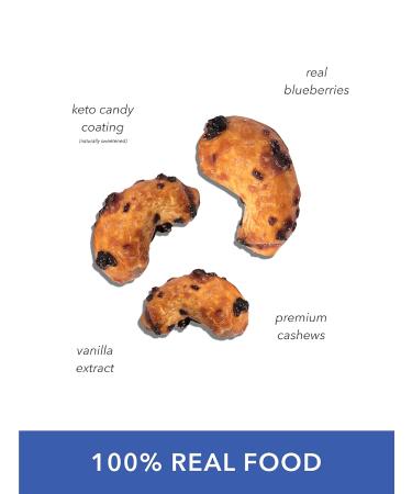 Keto Farms Blueberry Vanilla Cashews - Low Carb Keto Nuts (1 oz, 6 Count) | Roasted Lightly Salted Desserts with Real Fruit | Satisfy Candy Cravings with 0g Added Sugar - Buy Online on SooperMarket.com