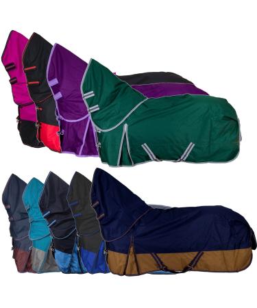 RL24 - Weiddecke Full Neck Basicline 600D Nylon feed with filling |Horses winter blanket |Waterproof outdoor ceiling with cross cure |Horse blanket in blue/baby blue |Size 145 cm (300g/m ) blue/baby blue 145cm (300g/m filling)