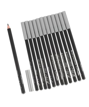 CANIGHT 12pcs Black Eyeliner 1 Black Waterproof Eyeliner Beauty Supply Waterproof Brow Pencil Makeup Wood