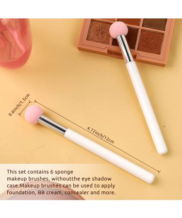 6 Pcs Mushroom Makeup Sponges with Handle & Brushes for Women - Pink - Buy Online on SooperMarket.com