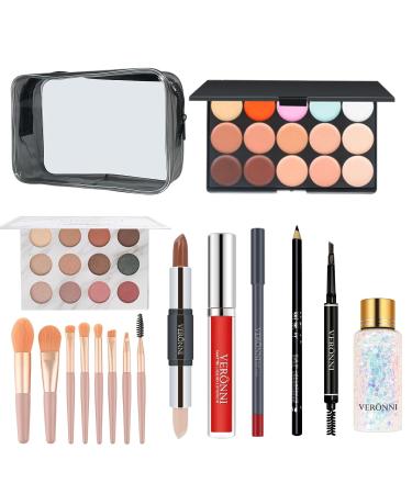 VERONNI All-in-One Makeup Kit for Girls & Women - Complete Gift Set with Eyeshadow Concealer Lipgloss & More - Perfect for Birthdays & Christmas - Buy Online on SooperMarket.com