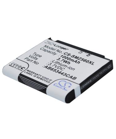 1000mAh AB603443CA AB653443CAB AB603443AA AB653443CE AB603443AASTD AB603443CABSTD Battery Compatible with Gravity II T469 SGH-T404g Strive SGH-T469 SGH-Z560 GH-Z568 Instinct S30 Sync A707