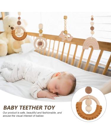 KESYOO 4Pcs Hanging Wooden Baby Toys Set for Play Gym and Teething - Baby Rattle Pendant Toy for Newborns - Light Brown - Buy Online on SooperMarket.com