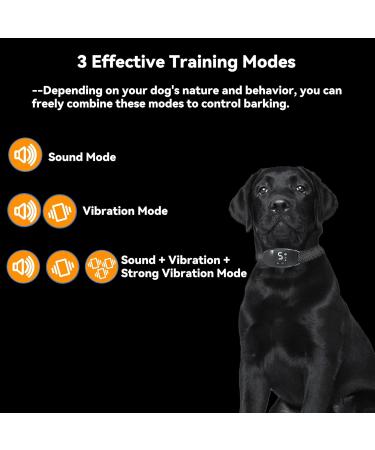 Beoankit Dual Vibration Dog Bark Collar | 8 Sensitivity Levels | 3 Modes | Waterproof & Rechargeable | Black - Buy Online on SooperMarket.com