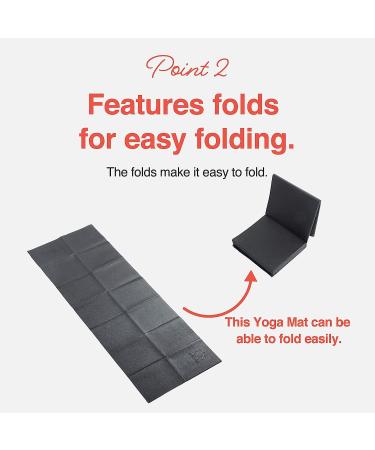 Primasole Folding Yoga Mat | Foldable & Portable for Travel | 4mm Thick | Black - Buy Online on SooperMarket.com