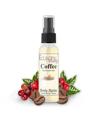 Eclectic Lady Coffee Scented Body Spray Double Strength Moisturizing Fragrance Hydrating Vegetable Glycerin Handcrafted in USA Phthalate-Free - Wake up with Fresh Scented Coffee Fragrance (2 oz) Double Strength 2 Fl Oz (Pack of 1)