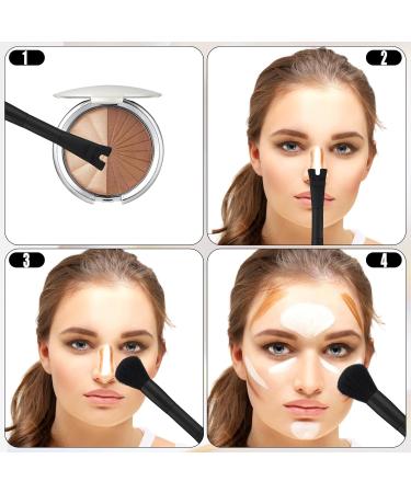 Nose Makeup Brush - U-Shaped Double Ended Contour Brush for Precise Blush & Highlight | 2-in-1 Puffy Makeup Tool for Beginners & Professionals | All Black - Buy Online on SooperMarket.com