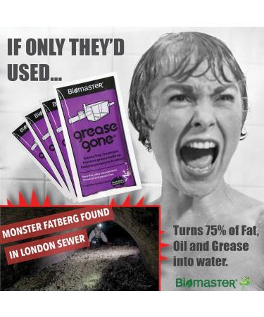Grease Gone Grease Trap Cleaner - Dissolves Fat Oil & Grease Reduces Odors - 2 Soluble Sachets for Effective Treatment - Buy Online on SooperMarket.com