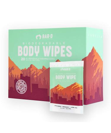 BAR-D XL Body Wipes with Aloe Vera & Tea Tree Oil - Biodegradable Cleansing Wipes for Travel, Camping, Festivals & Post Workout - Buy Online on SooperMarket.com