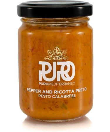 Puro Mediterraneo Pepper & Ricotta Pesto Calabrese Sauce - Authentic Italian Taste (3 X 135g) - Buy Online on SooperMarket.com
