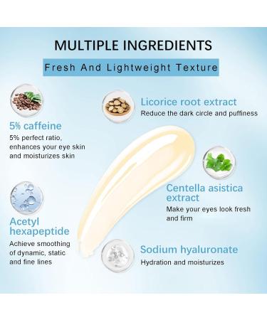 5% Caffeine Eye Serum - Reduce Dark Circles & Puffiness Anti-Aging Under Eye Cream with 360 Massage Roller - International Shipping Available - Buy Online on SooperMarket.com