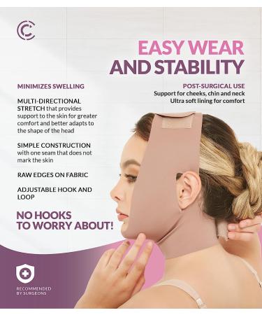 Women's Chin Post Surgery Lipo Compression Slimmer Strap (L-XL) - Faja Mentonera Reductora para Papada Y Cuello - Buy Online on SooperMarket.com
