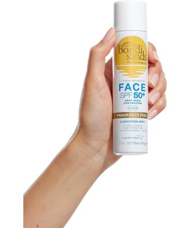 Bondi Sands SPF 50+ Fragrance Free Face Sunscreen Mist | Broad Spectrum UVA & UVB Protection | 72 Hour Hydration, Invisible Finish | Dermatologically Tested | Vegan & Cruelty Free | 79 mL - Buy Online on SooperMarket.com