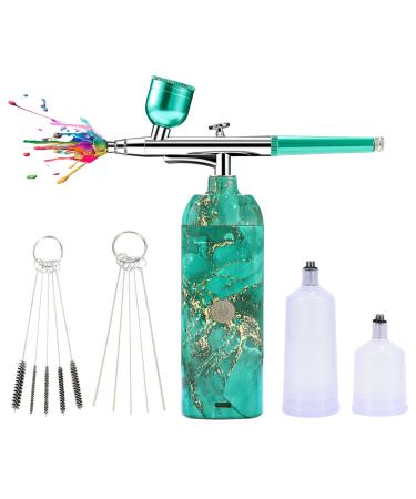 TIQTAK Airbrush Kit with Compressor Cordless Airbrush Kit  Protable Makeup Air Brush Best for Model Coloring Nail Art Cake Decoration Tattoo&Barber Green