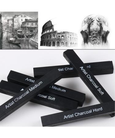 ANNECOSK 6 Pack Compressed Charcoal Sticks for Drawing - Soft, Medium, and Hard Grade Sketching Tools - Buy Online on SooperMarket.com