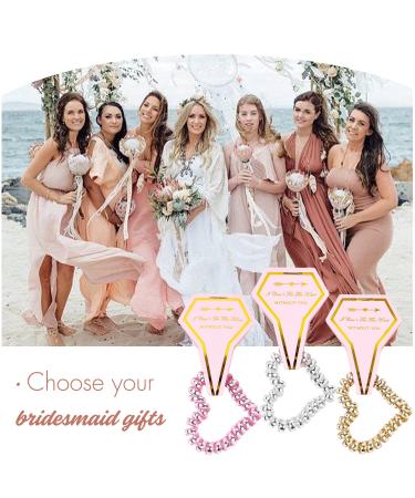 15 Pack Heart-Shaped Coil Hair Ties with Diamond-Shaped Card - Bridesmaid Gifts - Maid of Honor - Bachelorette Party - Wedding Guests (Champagne) - Buy Online on SooperMarket.com