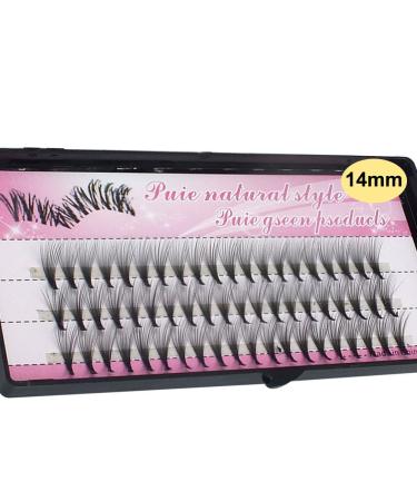 Bodhi2000 60pcs Cluster Eye Lashes Grafting Fake Individual False Eyelashes 14 mm White