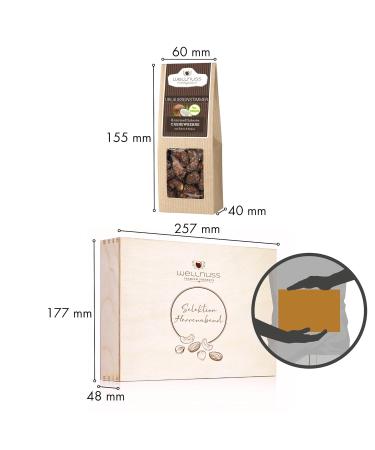 Men's Evening Gift Set - Vegan Premium Snacks in Birch Wood Box | Caramelized Nuts | Perfect Gift for Dad Brother or Grandpa - Wellnut - Buy Online on SooperMarket.com