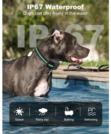 Dog Training Collar with 3300Ft Remote Range 3 Training Modes Sound/Vibration/Strong Vibration Security Lock IP67 Waterproof & Rechargeable Anti Barking Collar for Large Medium Small Dogs (GREEN) - Buy Online on SooperMarket.com