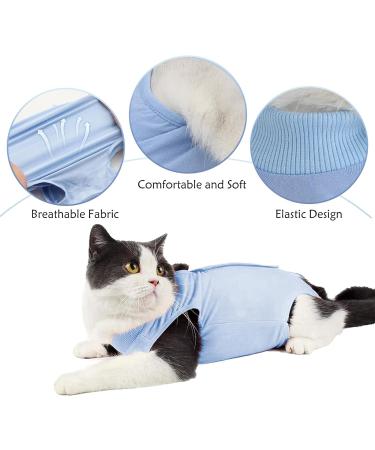Cat Recovery Suit Cat Professional Recovery Suit for Abdominal Wounds or Skin Diseases After Surgery E-Collar Alternative for Cats Anti Licking Pajama Suit Kittesn Surgery Recovery Suit(Blue L Size) - Buy Online on SooperMarket.com