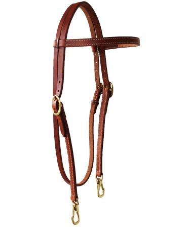 Horse Western Amish USA Hermann Oak Leather Headstall with Snap Ends 975H101