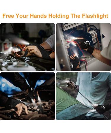 LED Waterproof Flashlight Gloves - Perfect Stocking Stuffer for Men | Ideal Christmas Gift for Dad, Husband, Boyfriend | Hands-Free Light for Car Repair, Fishing, Camping - Buy Online on SooperMarket.com