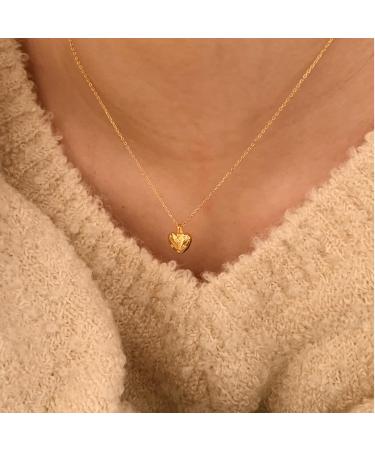 Oralgo Adjustable Heart Pendant Necklace - French Style Silver Collarbone Chain for Women & Girls - Buy Online on SooperMarket.com