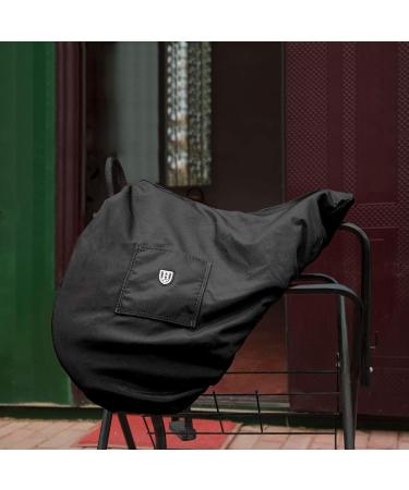 Harrison Howard Premium Waterproof/Breathable Fleece-Lined Saddle Cover - Mars Black Dressage-One Size - Buy Online on SooperMarket.com