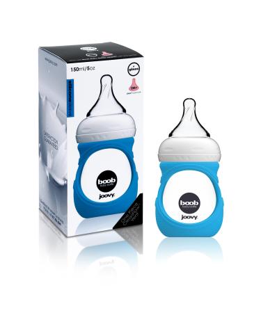 Joovy Boob Glass Bottle & Sleeve  Blue  5 Ounce Blue 5 Ounce
