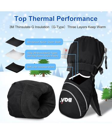 BQA Children's Ski Gloves - Waterproof & Windproof Thermo Warm F ustlinge for Boys & Girls (2-8 Years) - Navy - Buy Online on SooperMarket.com