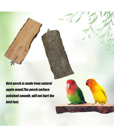 Tfwadmx Parrot Perch 2 Pack - Natural Wood Bird Stand for Cage | Playground Accessories for Parakeet, Cockatiel, Lovebird, Finches, Conure, Budgie - Buy Online on SooperMarket.com